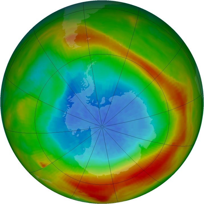 Antarctic ozone map for 02 October 1981